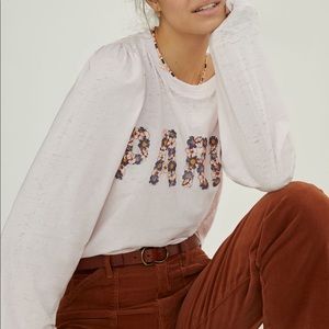 Anthropologie - Wanderlust cropped  Paris top NWOT